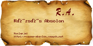 Rózsás Absolon névjegykártya
